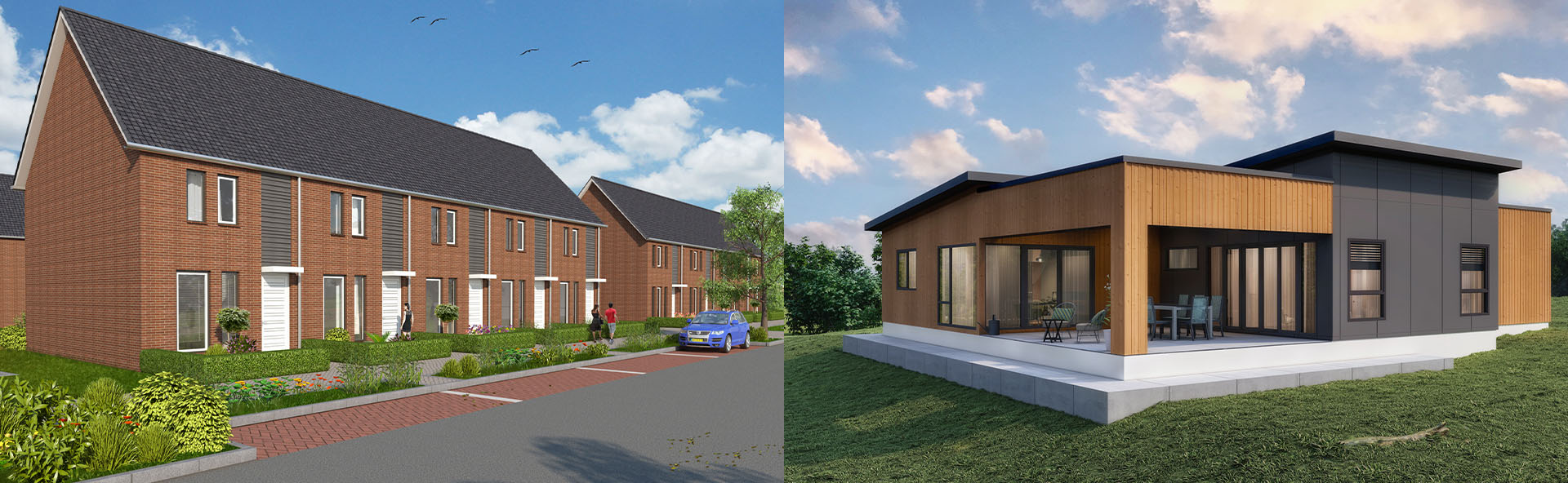 3D exterior artist impression of a modern house