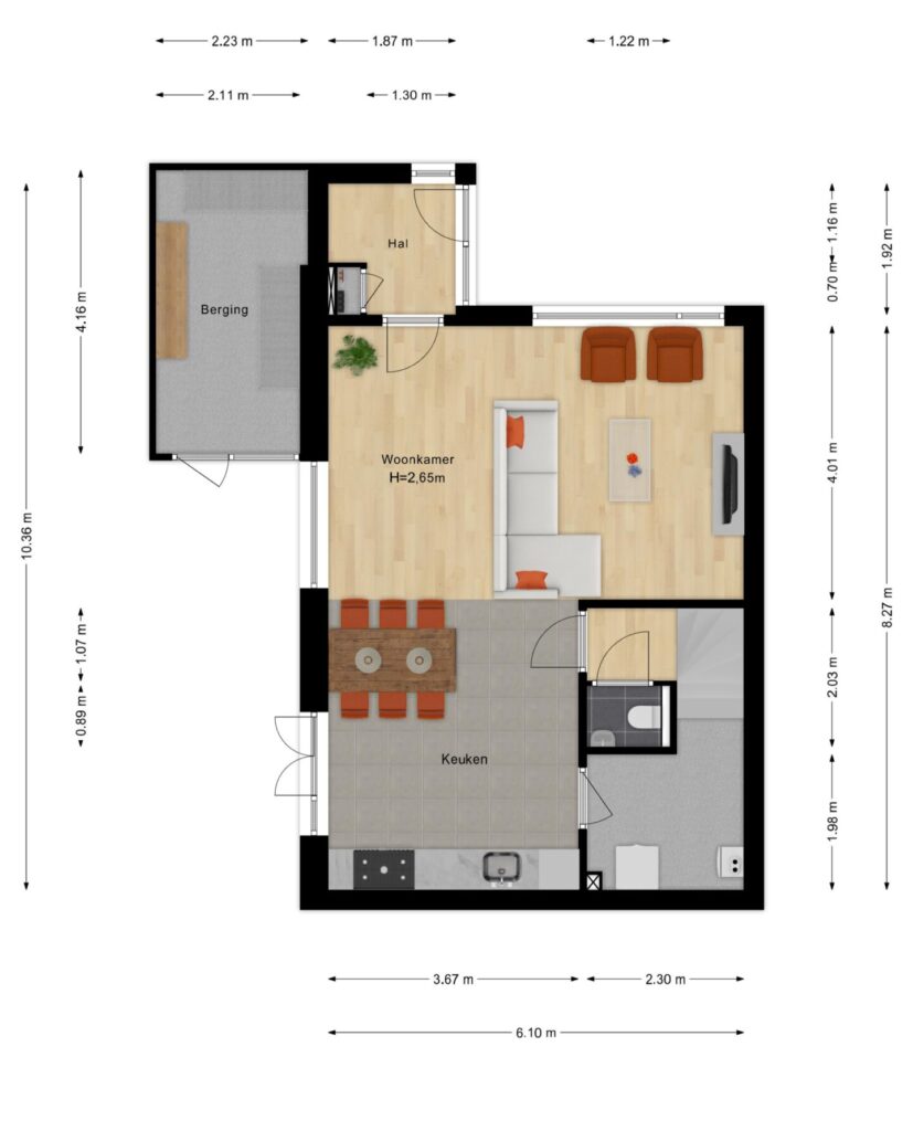 2D and 3D deluxe floor plans created for real estate funda, displaying precise layouts and property dimensions to aid investment decisions.