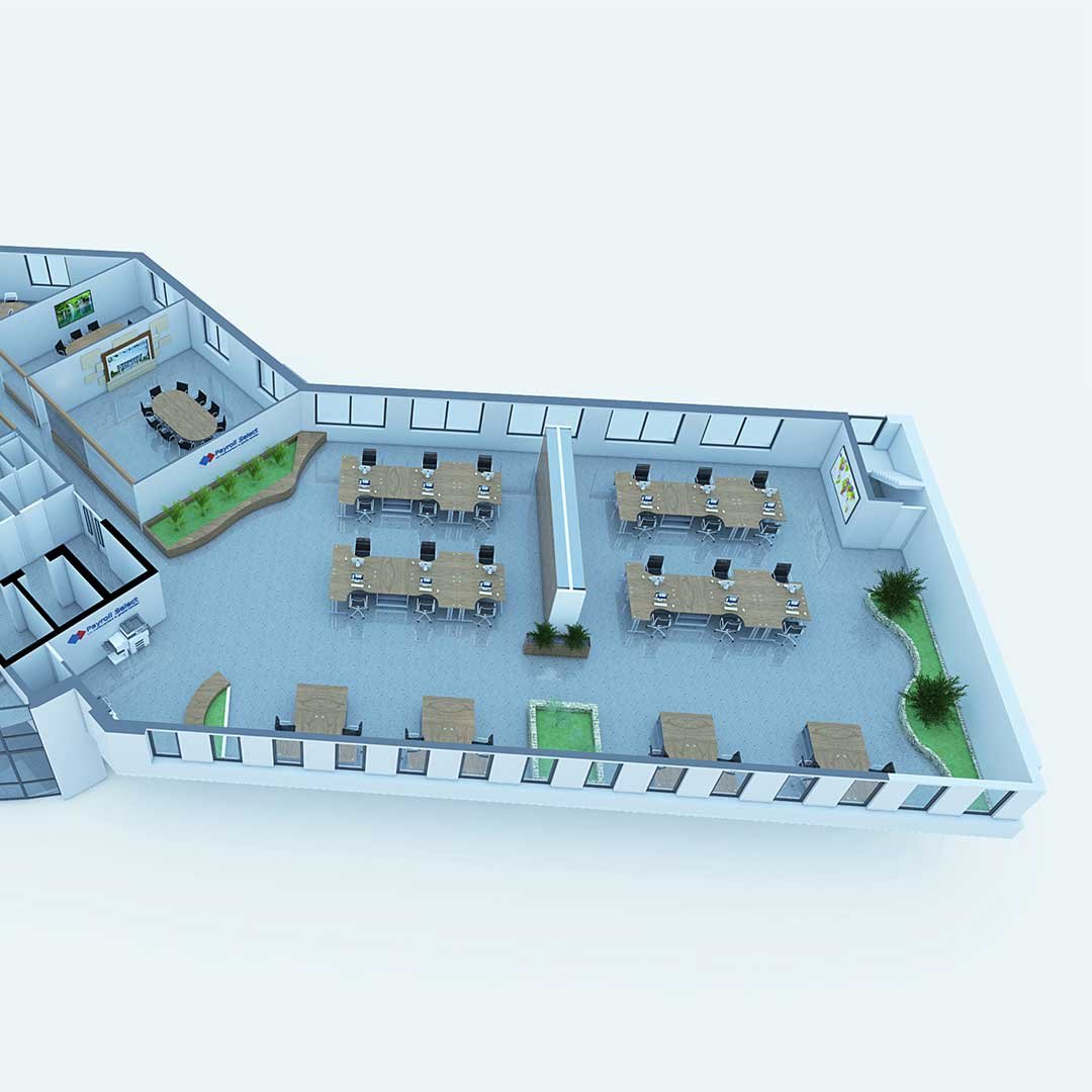 3D interior floor plan of a real estate property, showcasing a detailed layout with furniture, room dimensions, and design elements for a clear, interactive view of the space.