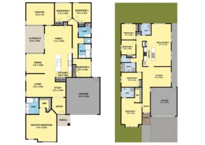 Colorful 2D floor plan for Australian real estate property.