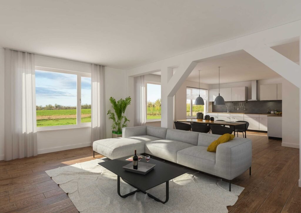 A 3D render of a successful real estate listing