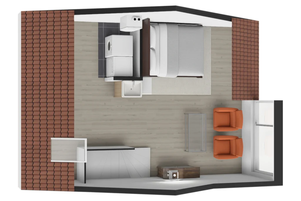 2e Verdieping 3D Floor Plan Top View