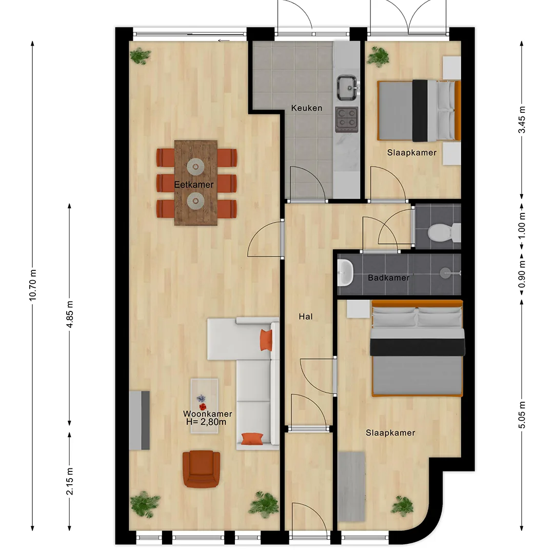 2D and 3D floor plans created for real estate funda, displaying precise layouts and property dimensions to aid investment decisions.