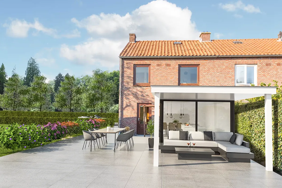 Artist impression of exterior with modern outdoor living space