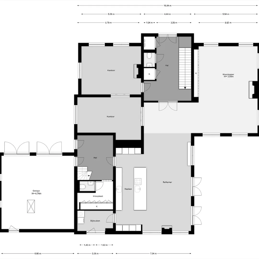 Interactive Matterport floor plan of a modern property, showcasing a 3D representation of the layout with detailed room dimensions and spatial relationships.