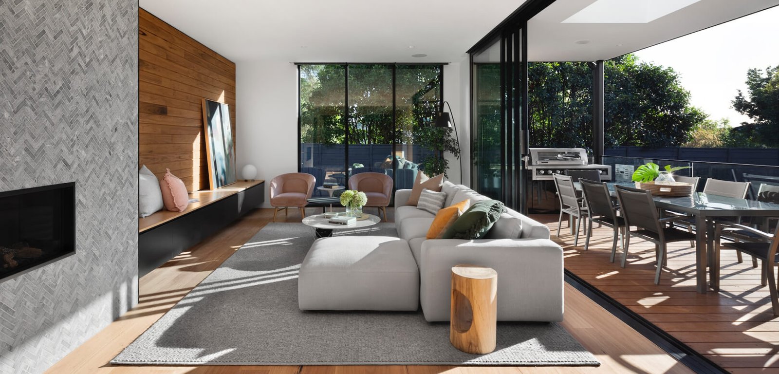 3D interior rendering displaying a realistic view of the room layout, furniture arrangement, lighting, and decor details for a complete spatial visualization.