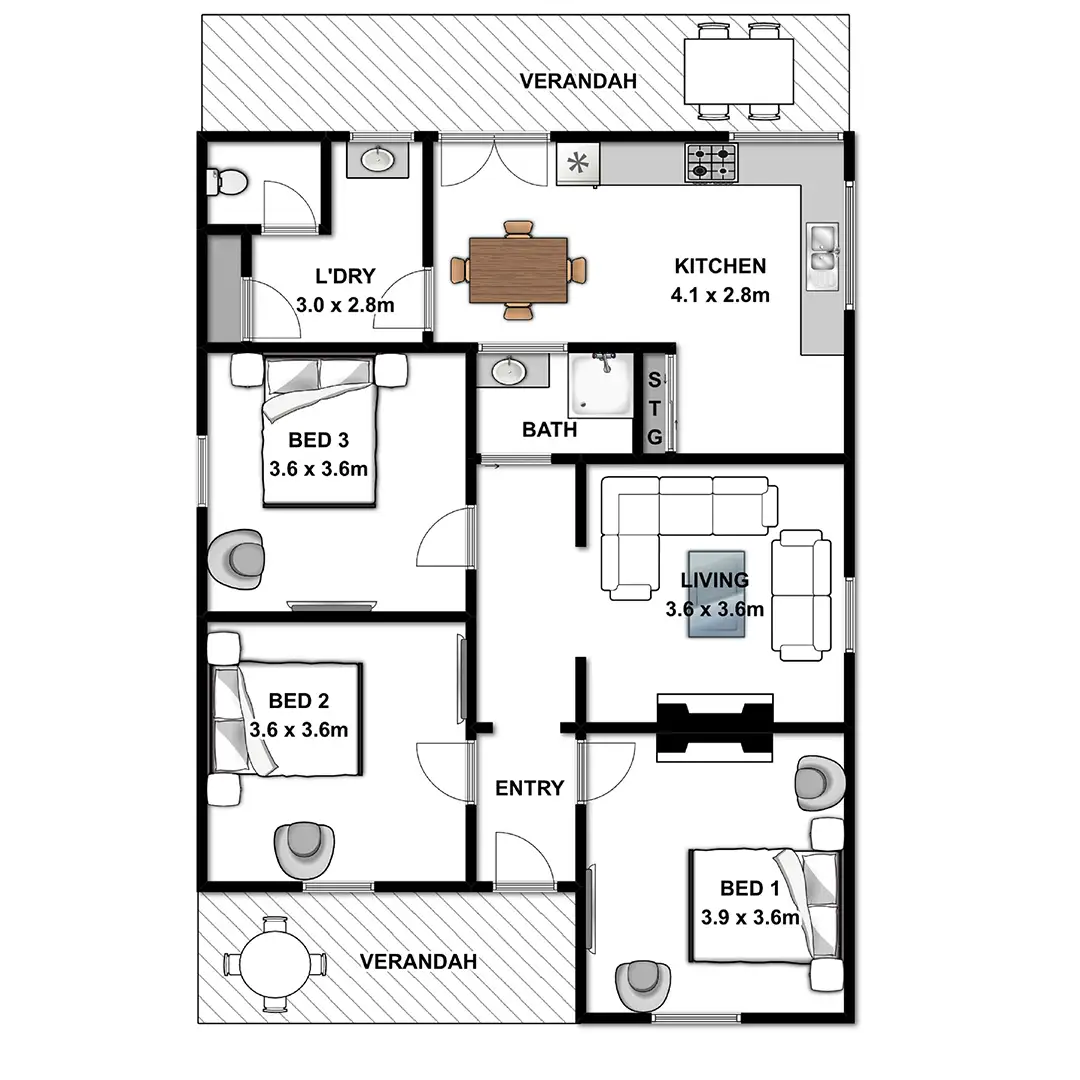 Black and white furniture floor plan showing detailed layout of rooms, walls, and structural elements for clear spatial arrangement.