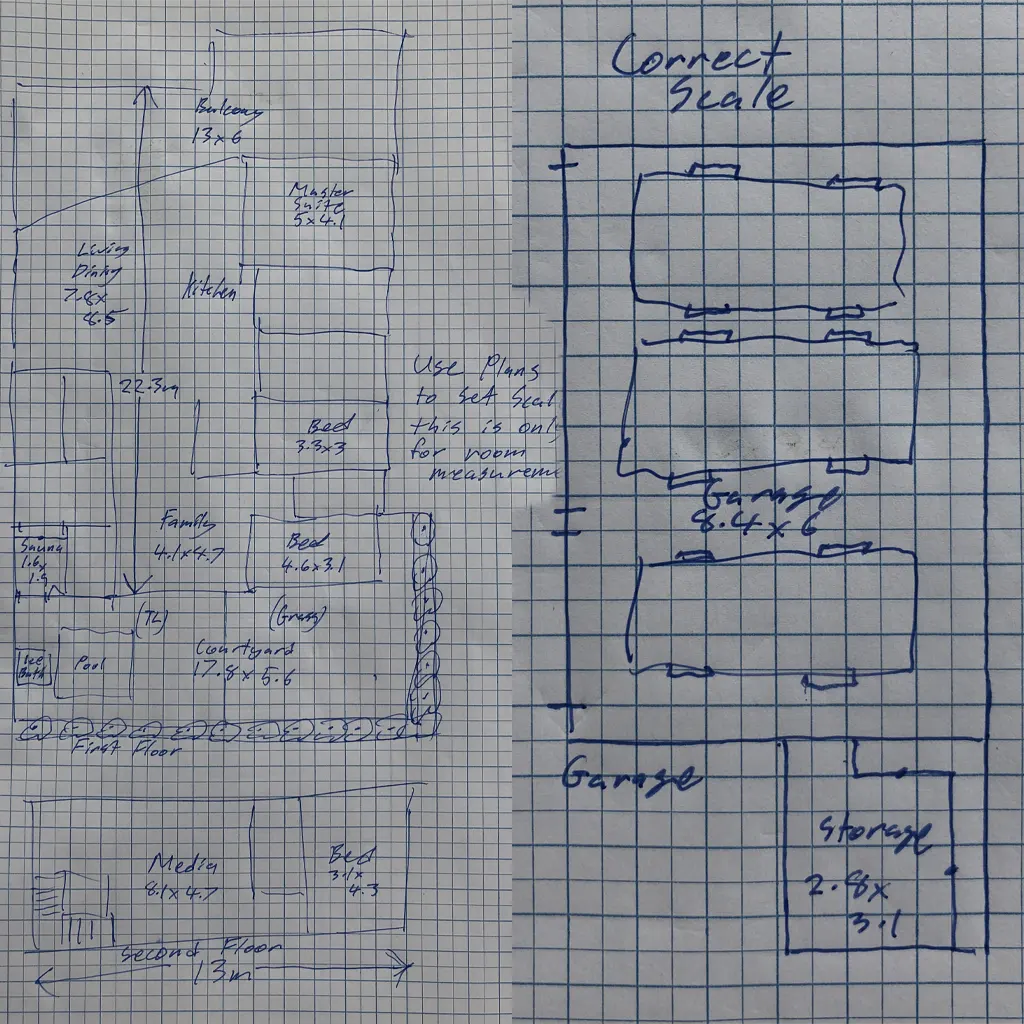 Initial raw floor plan file provided by client for redesign