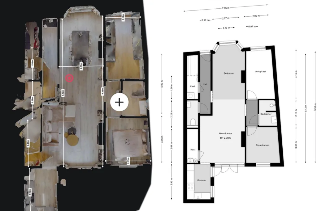 Floor plan generated using MatterPort 3D scanning technology