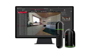 Leica device showcasing a scanned document on its screen, ready to create a precise real estate floor plan.