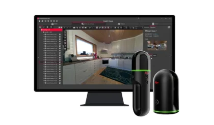 Leica Device Showcasing A Scanned Document On Its Screen, Ready To Create A Precise Real Estate Floor Plan.