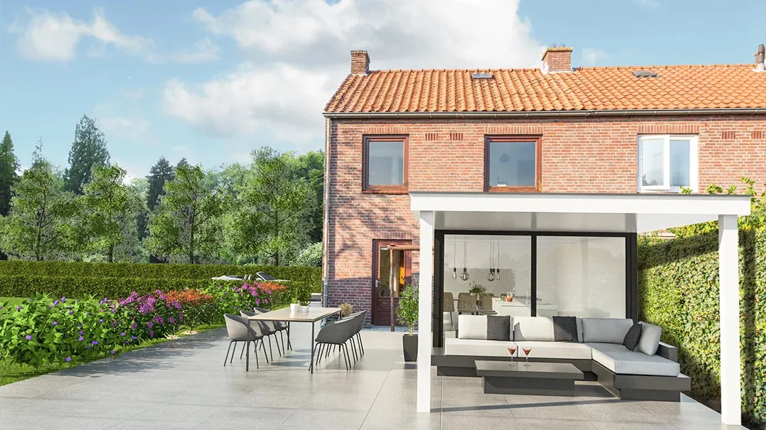 digitally renovated with updated colors, materials, and modern design elements to enhance curb appeal.